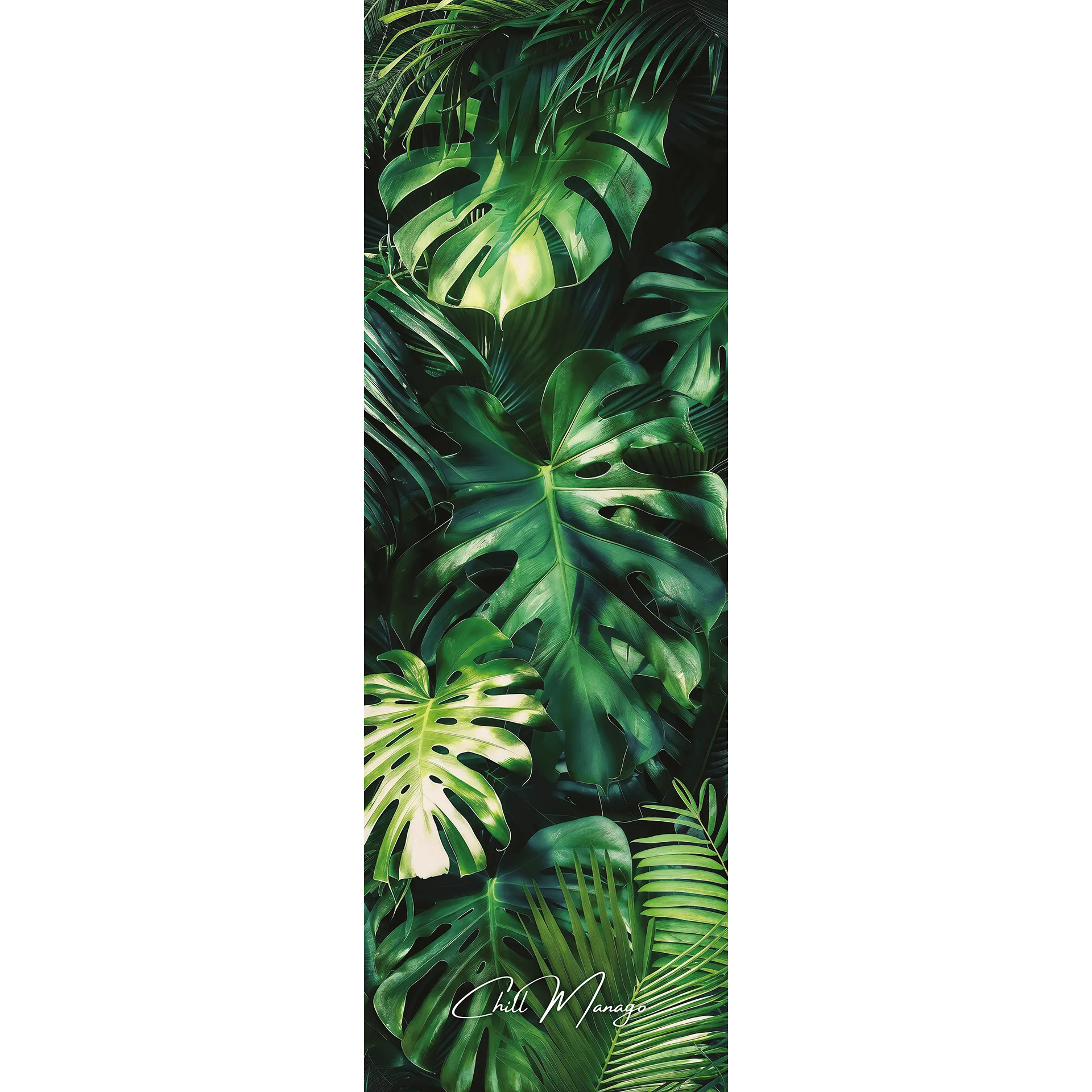 Zielona mata do jogi podróżna - tropikalne liście