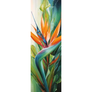 Maty do jogi Chill Manago: stacjonarna i ultralekka podróżna mata z unikalnym artystycznym wzorem barwnego rajskiego kwiatu